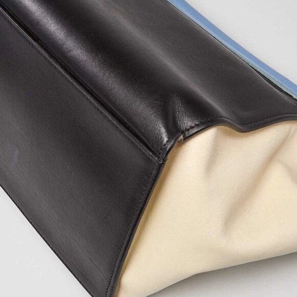 Celine Blue/Black/White Leather Medium Trapeze Bag - Picture 4 of 12